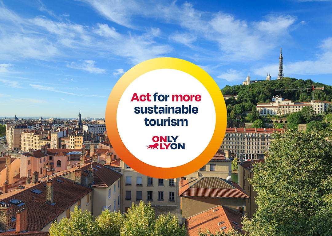 Visual of Lyon with Responsible Tourism logo